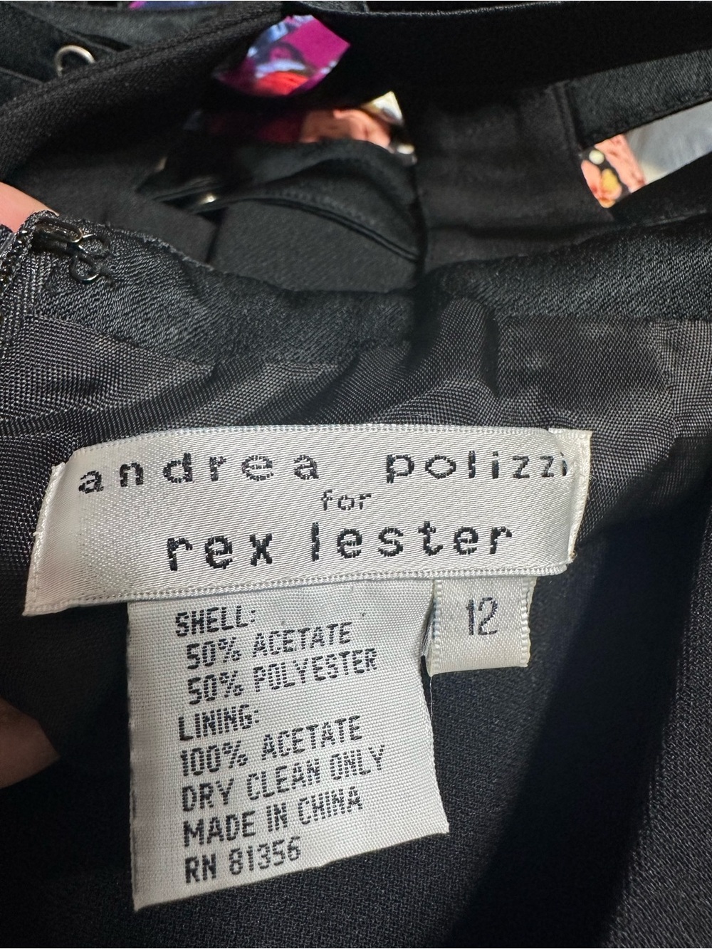 VTG 90s Andrea Polizzi Black Column Gown Open Back Tag 12 Fits Small 4/6 - Picture 8 of 9